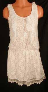 Romantic Victorian Lace White Ruffle Dress S M L New  