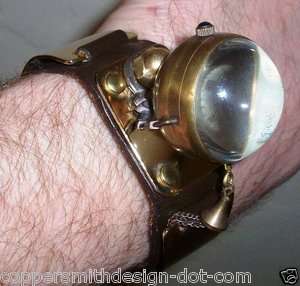 Steampunk Victorian Edwardian leather brass watch 16  