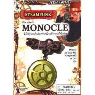 SteamPunk Victorian Monocle Gold Toned Gear Eyepiece, NEW SEALED 