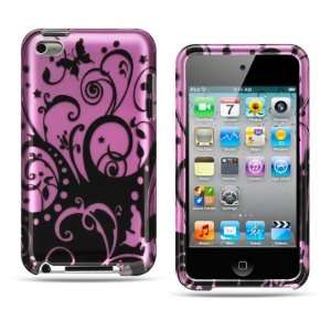  Apple Ipod Touch 4 Crystal Snap on Silver Purple Black 
