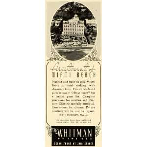  1941 Ad Whitman By The Sea Resort Hotel Miami Beach 