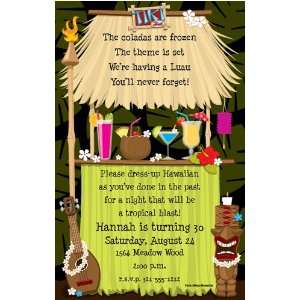  Tropical Party Invitations   Tiki Hut Invitation Health 