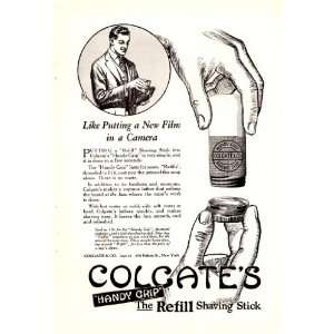  1923 Ad Colgate Handy Grip Shaving Stick Original Vintage Print Ad 