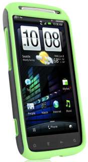 GREEN GRAY NAZTECH VERTEX HARD/SOFT SKIN CASE COVER FOR TMOBILE HTC 