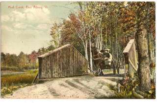   1909 Postcard Wooden Bridge Mud Creek Alburg Vt Vermont  