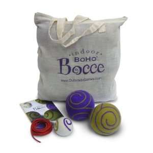  BoHo Bocce Ball Set in Cotton Tote Bag