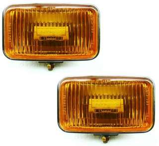   CHROME VINTAGE STYLE FOG LIGHTS WITH REAL AMBER GLASS LENS*Di  