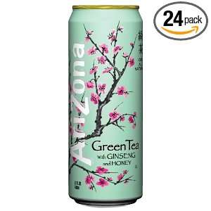 Arizona Green Tea, 23 Ounce (Pack of 24):  Grocery 