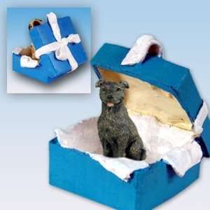   Bull Terrier Blue Gift Box Dog Ornament   Brindle: Home & Kitchen