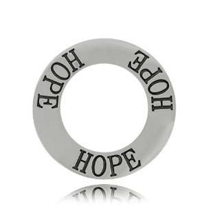  HOPE Affirmation Ring   Circle Pendant Sterling Silver 