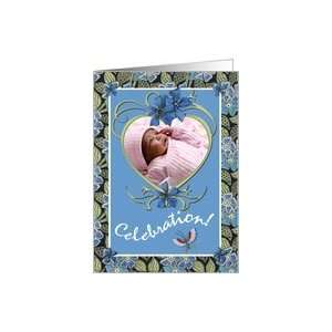  Baby Girl Shower Invitation Photo Card Flowers and 