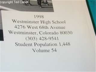 1998 Westminster High school Yearbook annual  