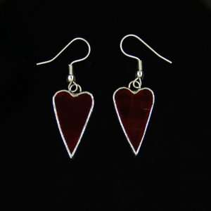  Switchables Stained Glass Elongated Heart Earrings 