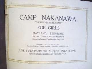 RARE Old Antique 1924 Girls SUMMER CAMP NAKANAWA Women SOUTH TENNESSEE 