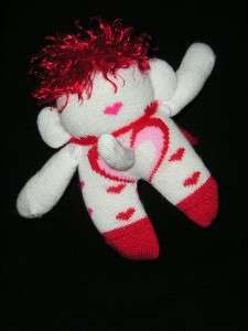 Valentine Sock Monkey Doll ~ Little Kewpi  