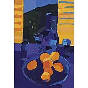 Claire Harrigan   Blue Glass & Oranges Canvas