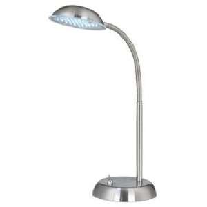  Brushed Steel Gooseneck LED Desk Lamp
