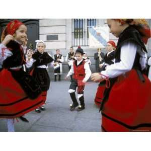  Spanish Children in National Dress Performing Outdoors at 