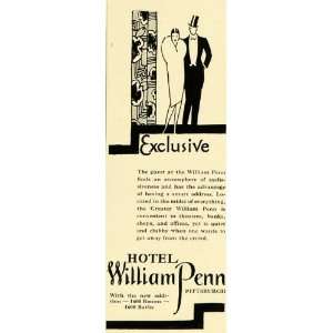  1930 Ad Hotel William Penn Pittsburgh Pennsylvania Couple 