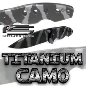  Urban Titanium Stainless Camo Tactical Pocket Knife 