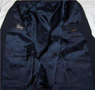 44R Egon Von Furstenberg DARK SOLID NAVY BLUE sport coat jacket suit 