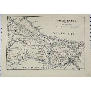  Antique Print Map Constantinople Black Sea Marmara: Home 
