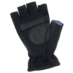  Mens Hodgman Fingerless Fleece Fishing Gloves Black 