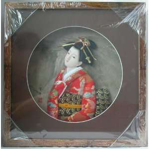  Japanese Geisha Frame Red Kimono (SC20)