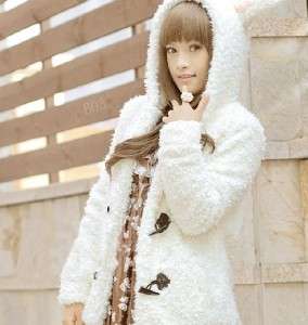 Japanese Korean Fashion white fuwa animal style jacket w/ears & tail 