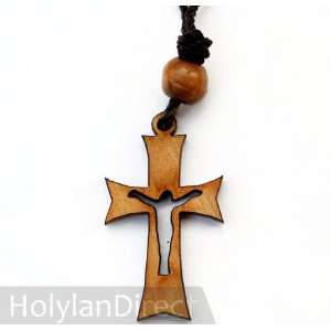   Wood Jesus Corpus Unique Cross (Necklace with Pendant): Home & Kitchen