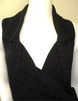 New ANNE FONTAINE Black Knit Wool Wrap Top 42  