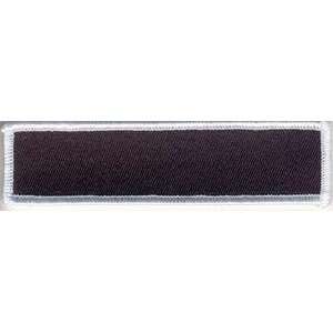 Blank Patch 4x1 Black Background, White Border Heat Seal Back NEW For 