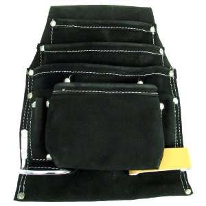 Trademark Tools 75 1101BK Hawk Professional 10 Pocket Leather Tool Bag 