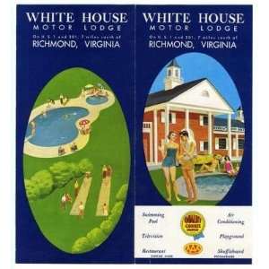  White House Motor Lodge Brochure & Postcard Richmond VA 