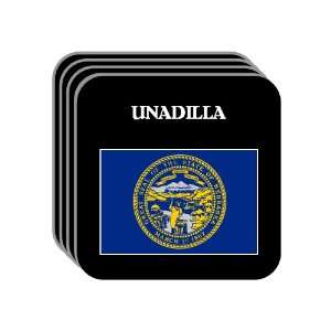  US State Flag   UNADILLA, Nebraska (NE) Set of 4 Mini 