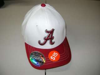 University of Alabama Cap/Hat M/L Flex Fit Zephyr White NOWT  