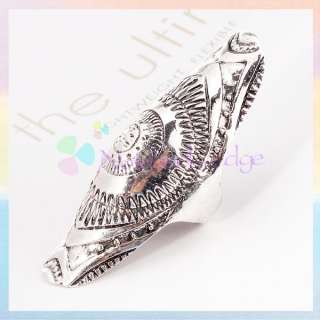 Vintage Antique Style Joint Armor Knuckle Long Full Finger Ring Punk 