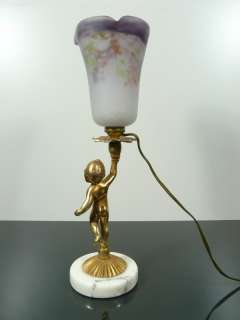 French Vintage Table Lamp Cherub Statue 1940/50  