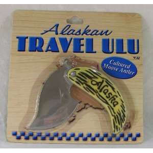  Alaskan Travel Ulu Pocket Knife with Cultured Moose Antler 