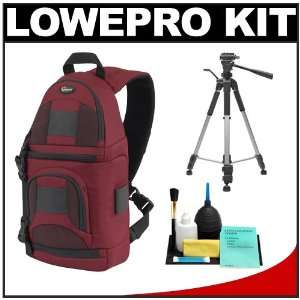 AW (Bordeaux Red) Digital SLR Camera Backpack + Tripod + Accessory Kit 