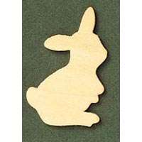 Wood Cutout  3 1/2 Hopping Easter Rabbit  12pcs.  
