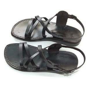 Black Biblical Jesus   Unisex Leather Biblical Sandals from the Holy 