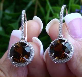 Estate 12.90 ct Natural Bi Color VVS Tourmaline Diamond Earrings 14k 