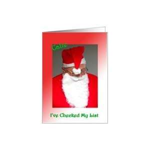  Calie Santas Checking His List Card Health & Personal 