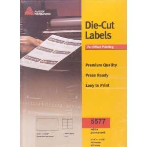 Avery Dennison Die Cut Labels for Offset Printing 5577 White Permanent 