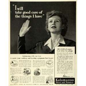   Appliances WWII Women Pledge Care   Original Print Ad