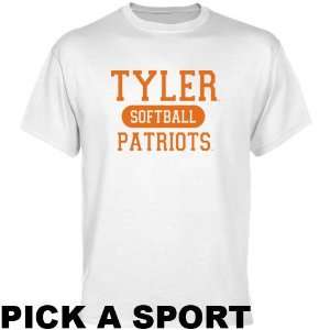  Texas Tyler Patriots White Custom Sport T shirt   Sports 