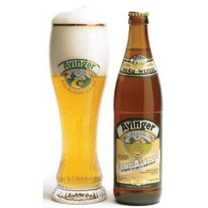  Ayinger Beer 20 Ounce Oversized Wheat Style Glass: Kitchen 