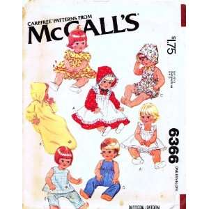  McCalls 6366 Sewing Pattern Baby Doll Wardrobe: Arts 