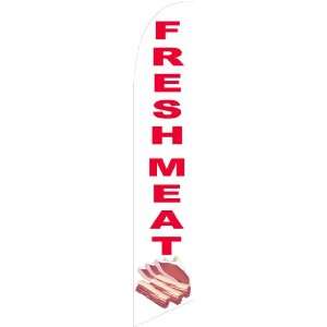 Fresh Meat White 12 foot SUPER Swooper Feather Flag With Heavy Duty 15 